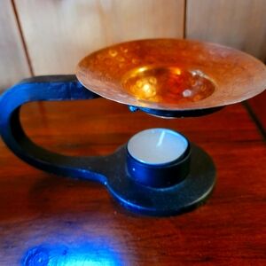 Vintage Iron & Copper Essential Oil Burner/Aroma Diffuser Dish (Candle Powered)